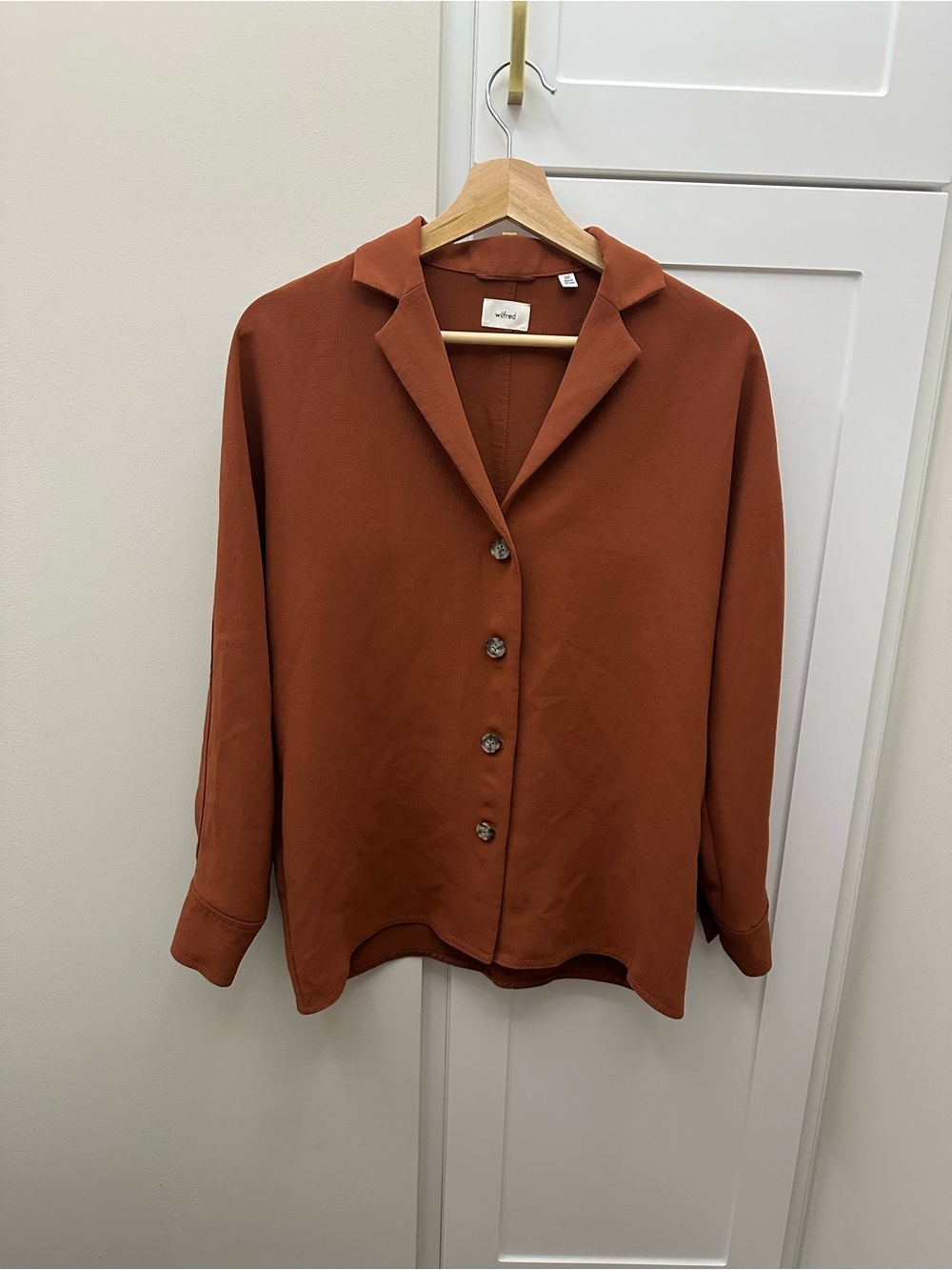 Aritzia Wilfred Freeform Shirt Anise Brown 2XS